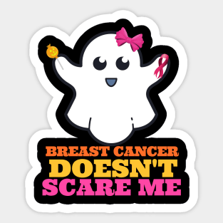 Breast Cancer Doesn't Scare Me - Halloween Breast Cancer Sticker